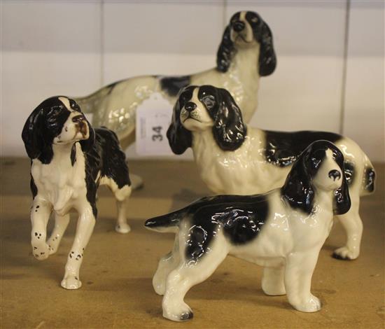 Group of Beswick spaniels(-)